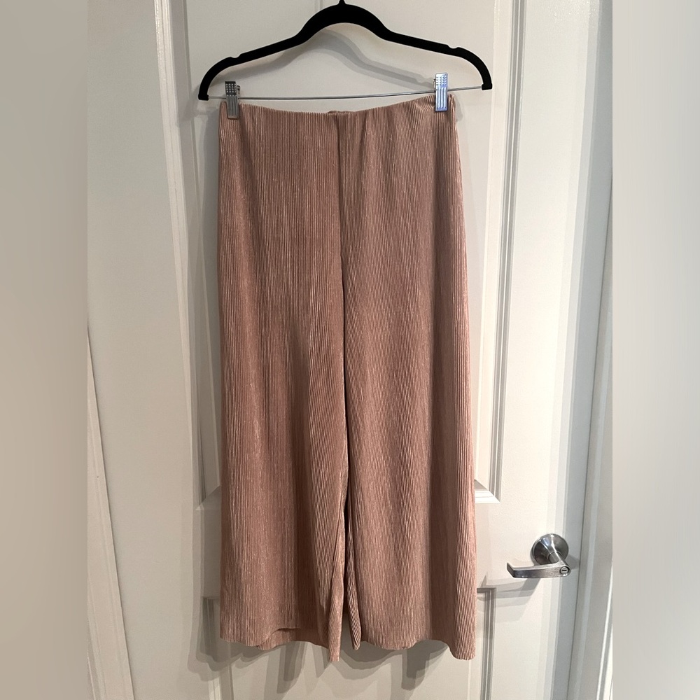9-H15 STCL Anthropologie Orley Metallic Culottes | Baby Pink | XS